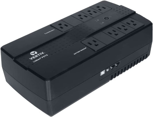 Liebert PST5 UPS-500VA/300W 120V, Standby Power,8 Outlets,Network Protection,3 Year Warranty, Shutdown software, Uninterruptible Power Supply, Battery Backup with Surge Protection(PST5-500MT120),Black 500VA UPS