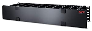 APC Horizontal Cable Manager Deep with Cable Tie-Off Bottom Plate, Single-Sided with Cover Components,Black (AR8603A)