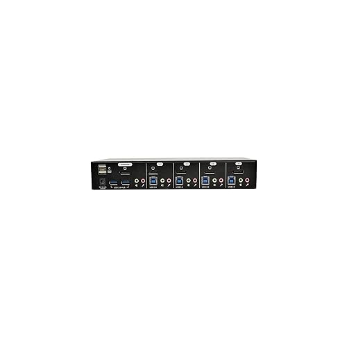 Tripp Lite 4-Port DisplayPort KVM Switch with Audio, Cables and USB 3.0 Hub (B004-DPUA4-K), Black
