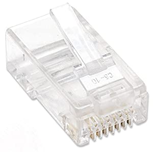 Intellinet network solutions Intellinet Cat5e RJ45 Connector Ends Set (100 pcs) - with 2 Prong Terminals for Stranded Wire &amp; Gold Plated Contacts - for UTP Ethernet Cable Wire Applications – Lifetime Mfg Warranty - 790055