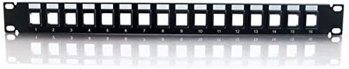 C2g/ cables to go C2G 16-Port Patch Panel - Blank 1U Keystone Panel for Ethernet Cables - Works with Almost Any Snap-in Jack Including Cat6-03858, Black
