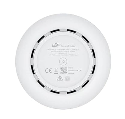 Ubiquiti UniFi UDR Dream Router, All-in-One Router, WiFi 4 / WiFi 5 / WiFi 6, Dual-Band (2.4 GHz/5 GHz), 1 x GbE WAN Port, 4 x GbE LAN Ports (2 PoE), White