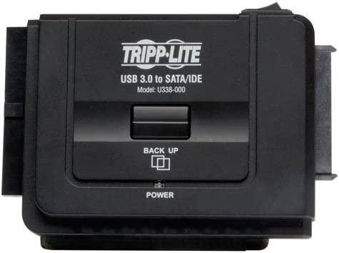 Tripp Lite USB 3.0 SuperSpeed to Serial ATA (SATA) and IDE Adapter for 2.5in or 3.5in Hard Drives(U338-000) Black USB to SATA