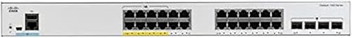 Cisco Catalyst 1000-24FP-4G-L Network Switch, 24 Gigabit Ethernet PoE+ Ports, 370W PoE Budget, 4 1G SFP Uplink Ports