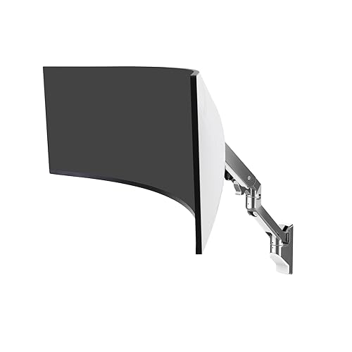 Ergotron – HX Single Heavy Duty Monitor Arm with HD Pivot, VESA Wall Mount – for 1000R Curved Ultrawide Monitors Up to 49 Inches, 28 to 42 lbs – Polished Aluminum