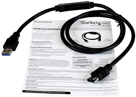 StarTech.com 3 ft USB 3.0 to eSATA Adapter - 6 Gbps USB to HDD/SSD/ODD Converter - Hard Drive to USB Cable (USB3S2ESATA3) eSATA (SATA III) USB 3.0