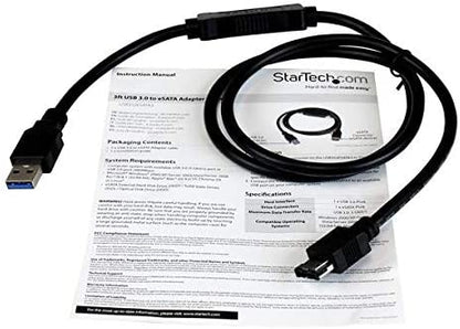 StarTech.com 3 ft USB 3.0 to eSATA Adapter - 6 Gbps USB to HDD/SSD/ODD Converter - Hard Drive to USB Cable (USB3S2ESATA3) eSATA (SATA III) USB 3.0
