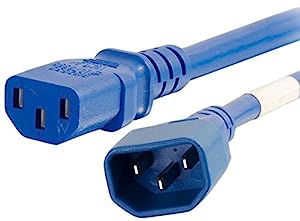 C2g/ cables to go C2G 17552 to Go C13-C14 Power Extension 14awg 6ft Blue C14 to C13 14/3 6 Feet Blue