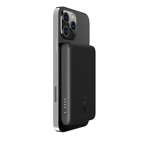 Belkin Wireless Power Bank w/ MagSafe Compatible 7.5W Wireless Charging - Portable Magnetic Charging Bank - Compatible w/ iPhone 15, 15 Plus, 15 Pro, 15 Pro Max, iPhone 14, AirPods, & More - Black
