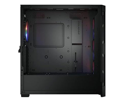 Cougar Gaming Mid Tower Case Duoface Pro RGB Supporting 390mm Graphics Card with Controller, Four RGB Fans and Two Distinct Front Panels Included (Mesh and Tempered Glass) (Black)
