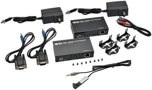 Tripp Lite HDMI Over Cat5e/6/6a Ethernet Cable Extender Kit, Extend up to 230 Feet / 70 Meters, Serial and IR Control, 4K @ 30Hz, HDBaseT Class B, 1-Year Warranty (BHDBT-K-SI) Serial &amp; IR (230 ft)