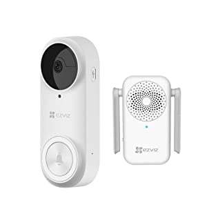 EZVIZ CS-DB2 PRO 2k Battery-Powered Video Doorbell Kit, Multiple Ringtones Available, Anti-Tamper Alarm, Wi-Fi Chime Included (Supports microSD Card up to 256 GB)