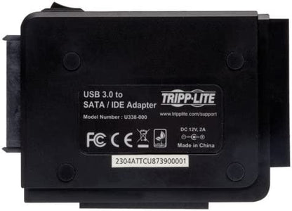 Tripp Lite USB 3.0 SuperSpeed to Serial ATA (SATA) and IDE Adapter for 2.5in or 3.5in Hard Drives(U338-000) Black USB to SATA