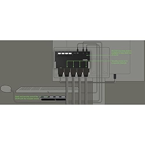Belkin F1DN204MOD-PP-4 KVM Switchbox - 4 Computer(s) - 1 Local User(s) - 3840 x 2160-3 x USB - Desktop, Under TableDisplayPort - TAA Compliant