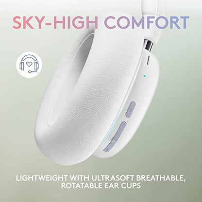 Logitech G735 Wireless Gaming Headset, Customizable LIGHTSYNC RGB Lighting, LIGHTSPEED, Bluetooth, 3.5 MM Aux Compatible with PC, Mobile Devices, Detachable Mic - White Mist G735 Headset