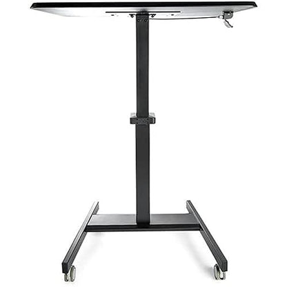 StarTech.com Mobile Standing Desk - Portable Sit Stand Ergonomic Height Adjustable Cart on Wheels - Rolling Computer/Laptop Workstation Table with Locking One-Touch Lift for Teacher/Student (STSCART2)