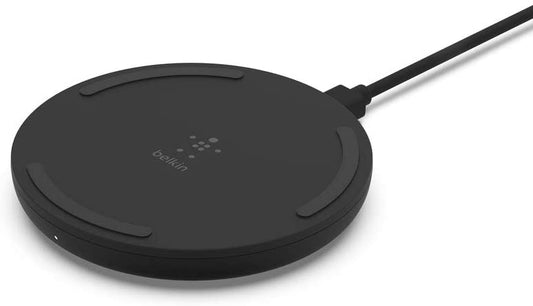 Belkin BoostCharge 10W Fast Wireless Charger Pad, with Included QuickCharge 3.0 Wall Charger and Cable, Case Compatible for iPhones, Galaxy, Pixel and Other Qi Enabled Devices (includes AC adapter)