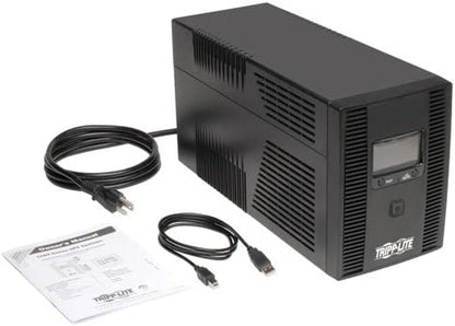 Tripp Lite SMART1500LCDT 1500VA 900W UPS Battery Back Up, AVR, LCD Display, Line-Interactive, 10 Outlets, 120V, USB, Tel &amp; Coax Protection, 3 Year Warranty &amp; Dollar 250,000 Insurance Black 1500VA Tower UPS