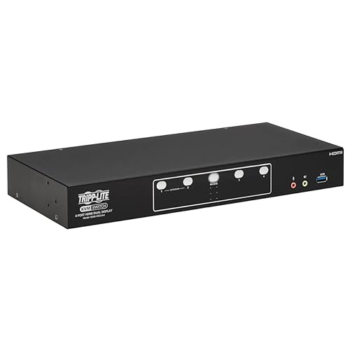 Tripp Lite 4-Port HDMI KVM Switch, Control Four Devices with Two Monitors Desktop Switch, UHD 4K @ 60Hz Video, Two USB 3.2 Gen 1 Ports, 3-Year Warranty (B006-HD2UA4) HDMI 4-Port