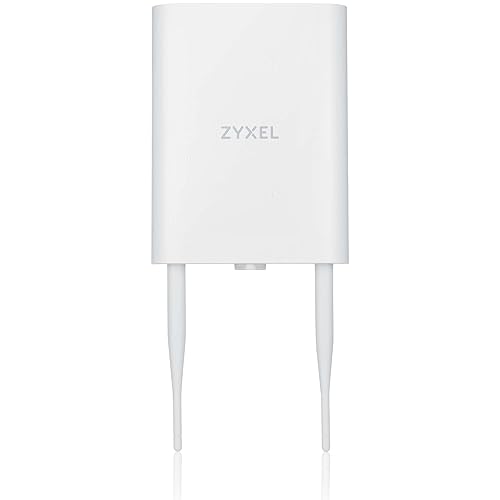 Zyxel True WiFi6 AX1800 Outdoor Access Point (802.11ax Dual Band), Small Business WiFi w/Smart Mesh, IP55-rated, & MU-MIMO, PoE Powered, Manageable via Nebula APP/Cloud or Standalone [NWA55AXE]
