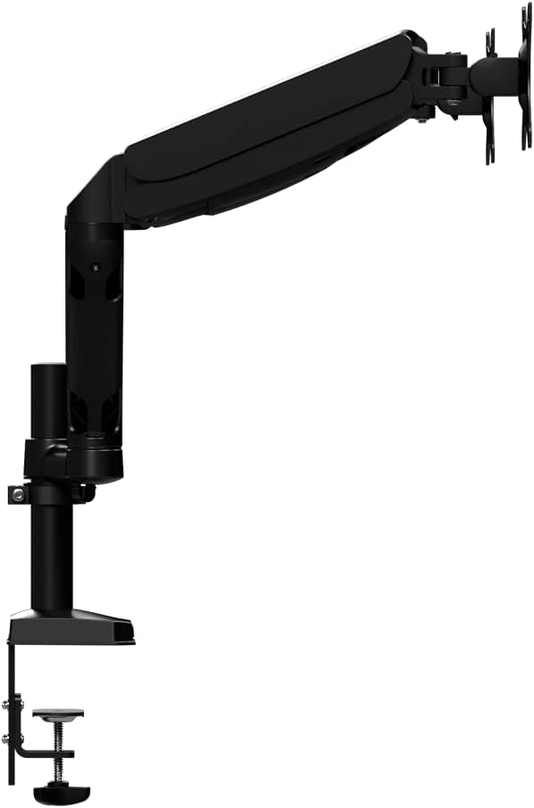 AOC AD110D0 - Dual Computer Monitor Arm Mount, Gas Struts Supporting up to 19.4 lbs and up to 27" on Each arm. Grommet and C-clamp mounts Included. Easy Swivel, tilt, Rotate for Ergonomic Setup.