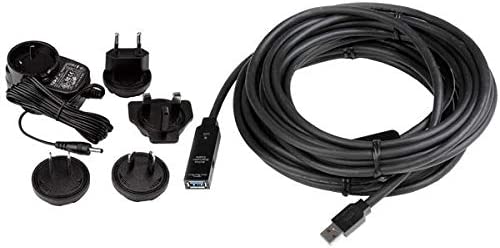 StarTech.com 32.8 ft Active USB 3.0 Extension Cable with AC Power Adapter - Shielded - Male to Female USB USB 3.1 Gen 1 Type A (5Gbps) Extender (USB3AAEXT10M) 32.8 ft USB 3.0 Cable
