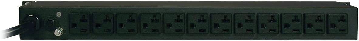 Tripp Lite Metered PDU, 20A, 12 Outlets (5-15/20R), 120V, L5-20P / 5-20P, 110-127V Input, 15 ft. Cord, 1U Rack-Mount Power, 2 Year Warranty (PDUMH20) black Metered (15 ft. Cord) PDU