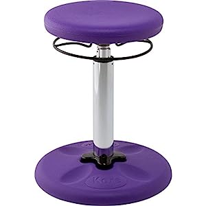 Kore design Kore Adjustable Height Wobble Chair, Active Sitting for Children, Kids, Teens: Better Than a Balance Ball, Flexible Classroom Seating, Adjusts from 16.5 to 24 inches, Purple