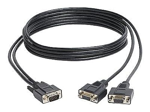 Tripp Lite P516-006-HR High Resolution VGA Monitor Y Splitter Cable HD15 to 2X HD15, 6', Black