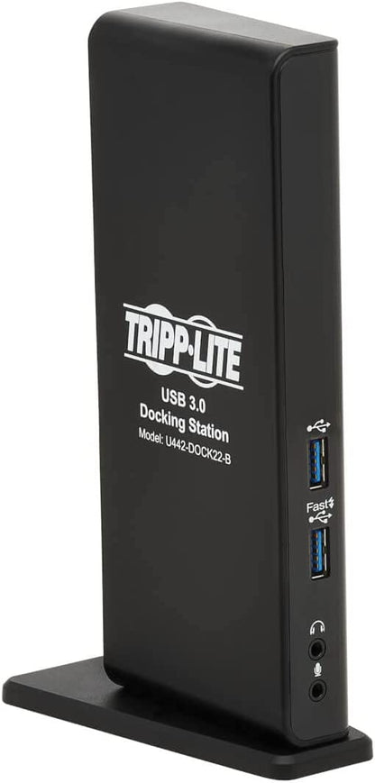 Tripp Lite Double Monitor USB-A/USB-C Dock Universal Laptop Docking Station Hub, HD 1080p @ 60 Hz, Two HDMI Ports, Six USB-A 3.2 Port Hub, Gigabit Ethernet Port, 1-Year Warranty (U442-DOCK22-B)