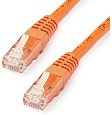 StarTech.com 25ft CAT6 Ethernet Cable - Orange CAT 6 Gigabit Ethernet Wire -650MHz 100W PoE++ RJ45 UTP Molded Category 6 Network/Patch Cord w/Strain Relief/Fluke Tested UL/TIA Certified (C6PATCH25OR) Orange 25 ft / 7.6 m 1 Pack