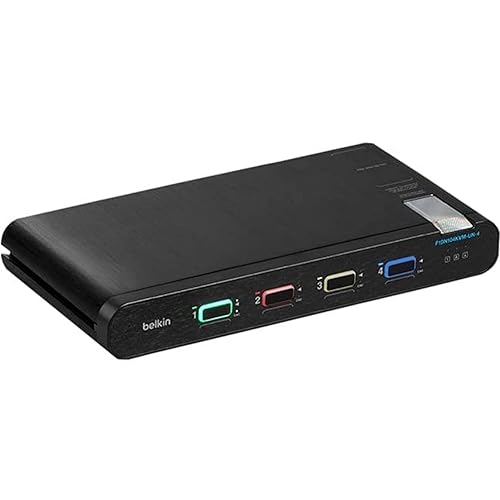 Belkin 2nd Gen Secure KVM Switch, 4-Port Single Head w/CAC - 4 Computer(s) - 1 Local User(s) - 3840 x 2160-11 x USBHDMI - Desktop, Under TableDisplayPort - TAA Compliant