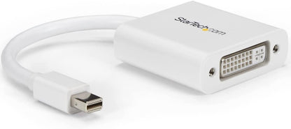 StarTech.com Mini DisplayPort to DVI Adapter - Mini DP to DVI-D Converter - 1080p Video - mDP or Thunderbolt 1/2 Mac/PC to DVI Monitor - mDP 1.2 to DVI Single-Link Adapter Dongle - White (MDP2DVIW)