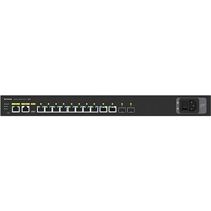Netgear AV Line M4250-10G2XF-PoE++ Ethernet Switch - 10 Ports - Manageable - 3 Layer Supported - Modular - 720 W PoE Budget - Optical Fiber, Twisted Pair - PoE Ports - 1U High - Rack-mountable - Lifet