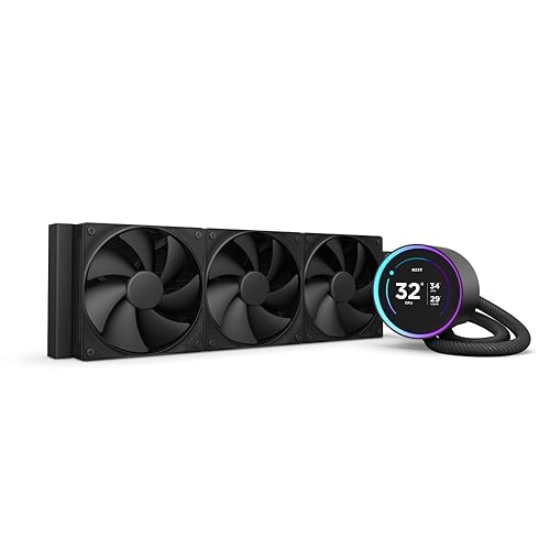NZXT Kraken Elite 360 - AIO CPU Liquid Cooler - 360mm Radiator - 3 x F120P Fans - Customizable 2.72" IPS LCD - NZXT Turbine Pump - AMD® AM5, AM4 - Intel® LGA 1851/1700, 1200/115X - Black Black 360mm Radiator Kraken Elite