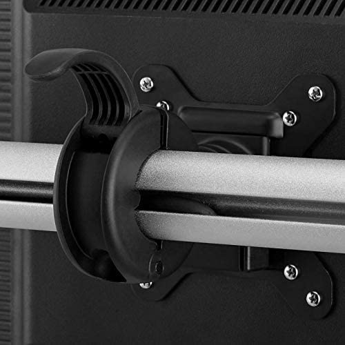 Atdec VFS-DH Dual Freestanding Horizontal Desk Monitor Mount (Supports two displays horizontally up to 27?) with horizontal or vertical orientation, swivelling heads and QuickShift mechanism, Silver,Polished Silver