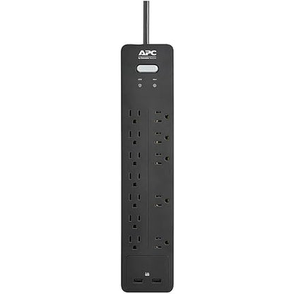 APC PH12U2 12-Outlet Surge Protector Power Strip with USB Charging Ports, 2160 Joules, Surge Arrest Home/Office, Black 12 Outlet OL + USB Charging