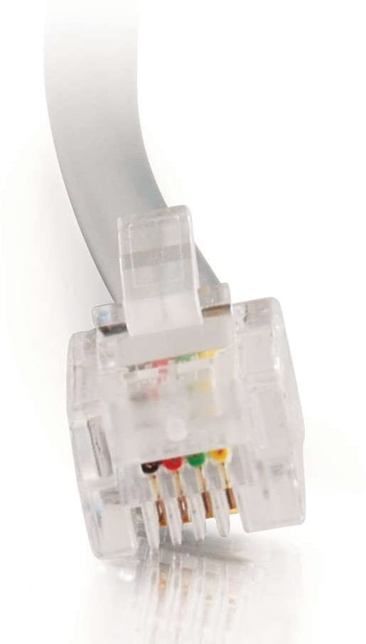 C2G/ Cables To Go 09590 RJ11 Modular Telephone Cable, Silver (14 Feet, 4.26 Meters) Silver 14 Feet RJ11 MOD Telephone