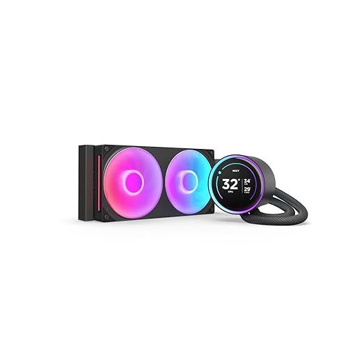 NZXT Kraken Elite 240 RGB - AIO CPU Liquid Cooler - 240mm Radiator - F240 RGB Core Fan - Customizable 2.72" IPS LCD - NZXT Turbine Pump - AMD® AM5, AM4 - Intel® LGA 1851/1700, 1200/115X - Black 240mm Radiator Kraken Elite RGB Black