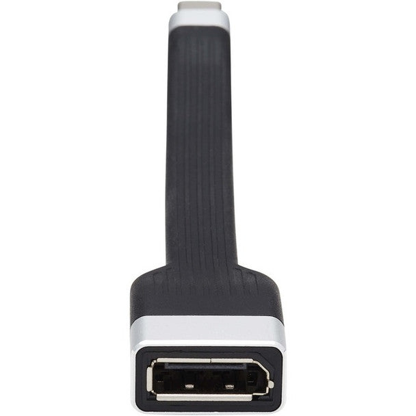 Tripp Lite U444-F5N-DP4K6 USB-C To DisplayPort Flat Adapter Cable (M/F), 4K 60 Hz, Thunderbolt 3 Compatible, Black, 5 In. (12.7 Cm)