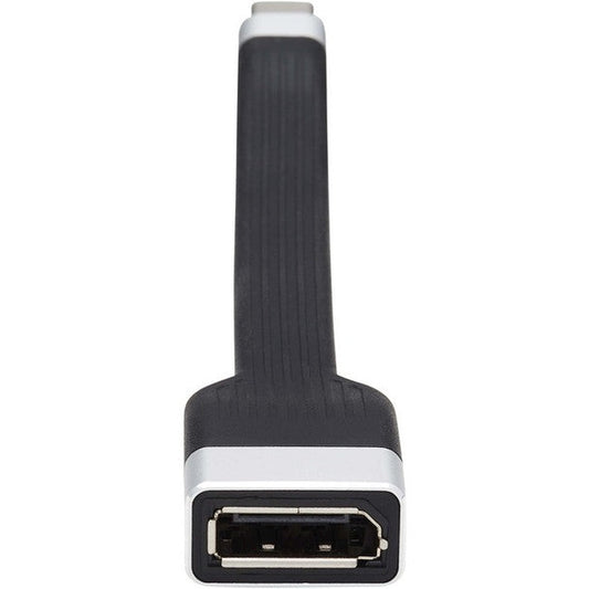 Tripp Lite U444-F5N-DP4K6 USB-C To DisplayPort Flat Adapter Cable (M/F), 4K 60 Hz, Thunderbolt 3 Compatible, Black, 5 In. (12.7 Cm)