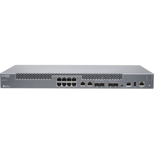 Juniper NFX250 Network Services Platform - 10 RJ-45 - 10 Gbit/s - 10 Gigabit Ethernet - 4 x Expansion Slots - SFP, SFP+ - 2 x SFP Slots - 2 x SFP+ Slots - Manageable - 16 GB Standard Memory - 1U High - Rack-mountable
