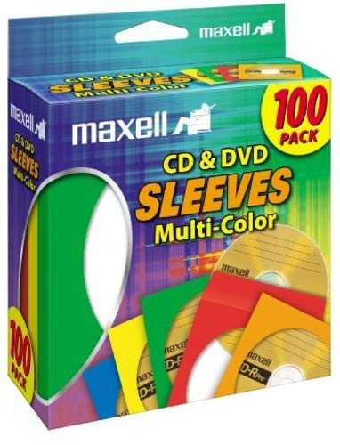 Maxell 190132 CD403 CD/DVD Storage Sleeves, 100pk