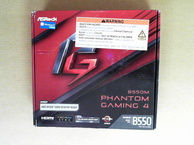 OPEN BOX - ASRock AM4 AMD B550 SATA 6Gb/s Micro ATX AMD Motherboard Model B550M Phantom Gaming 4