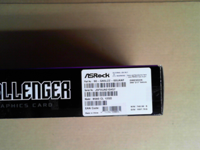 OPEN BOX - ASRock Intel ARC B580 Challenger 12GB OC GDDR6 19 Gbps 192 Bits 2740 MHz 650W 7680 x 4320 Dual Fan Graphics Card