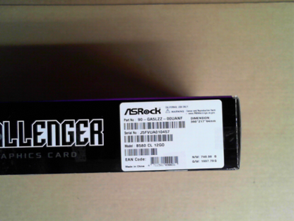 OPEN BOX - ASRock Intel ARC B580 Challenger 12GB OC GDDR6 19 Gbps 192 Bits 2740 MHz 650W 7680 x 4320 Dual Fan Graphics Card