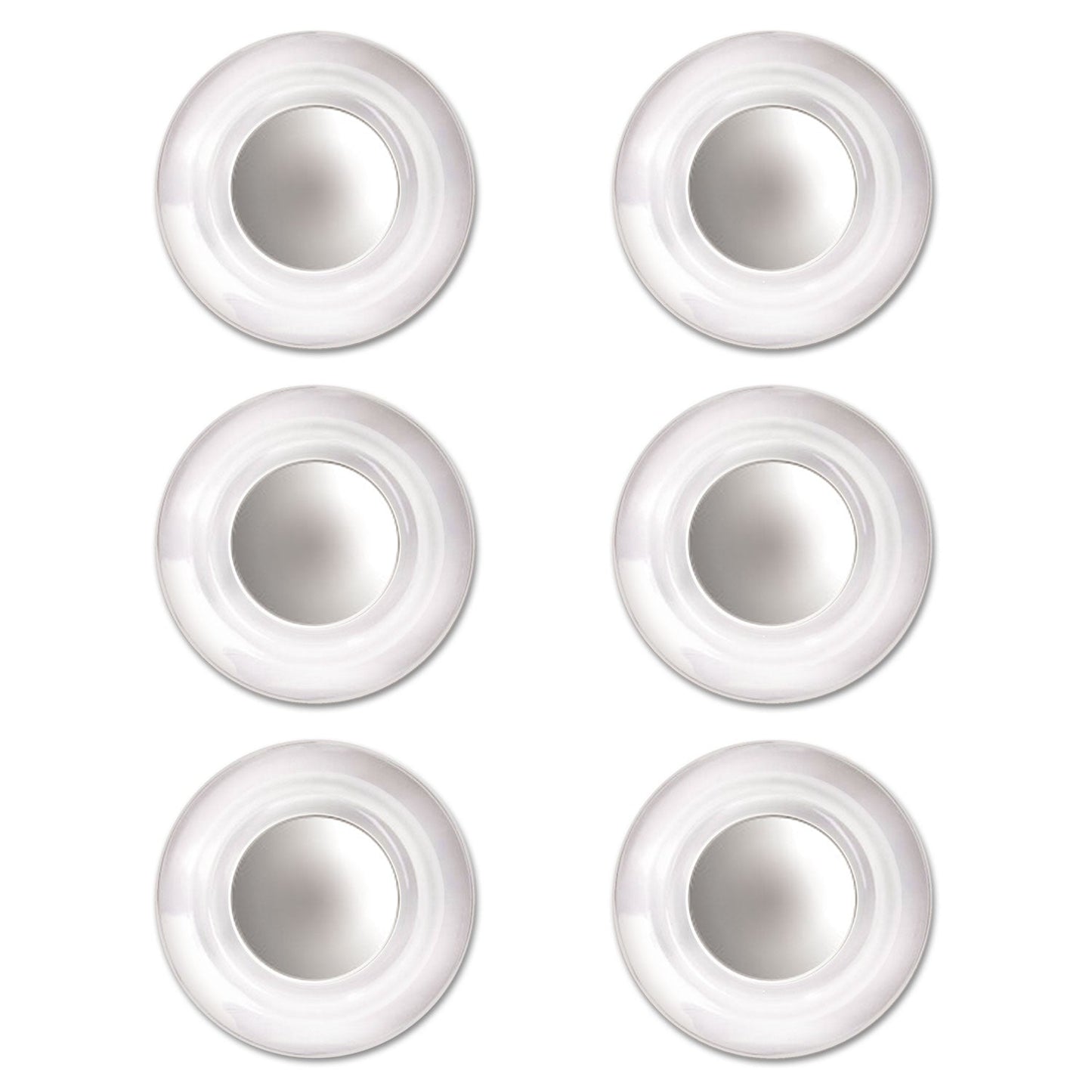Quartet Glass Board Magnets, Large Rare Earth, 6-Pack Clear