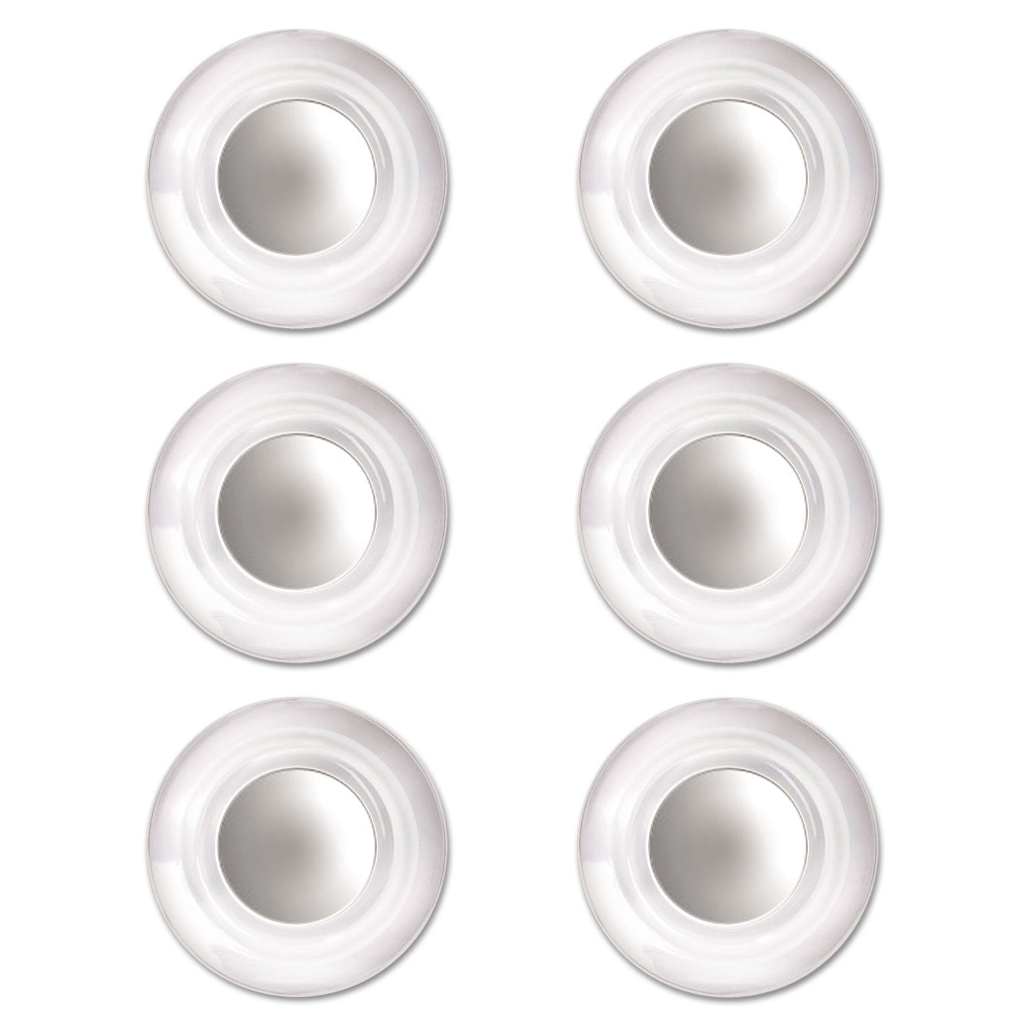 Quartet Glass Board Magnets, Large Rare Earth, 6-Pack Clear