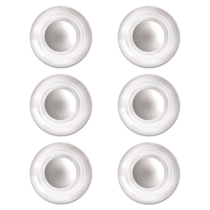 Quartet Glass Board Magnets, Large Rare Earth, 6-Pack Clear