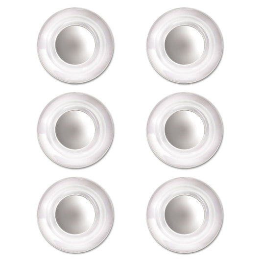 Quartet Glass Board Magnets, Large Rare Earth, 6-Pack Clear